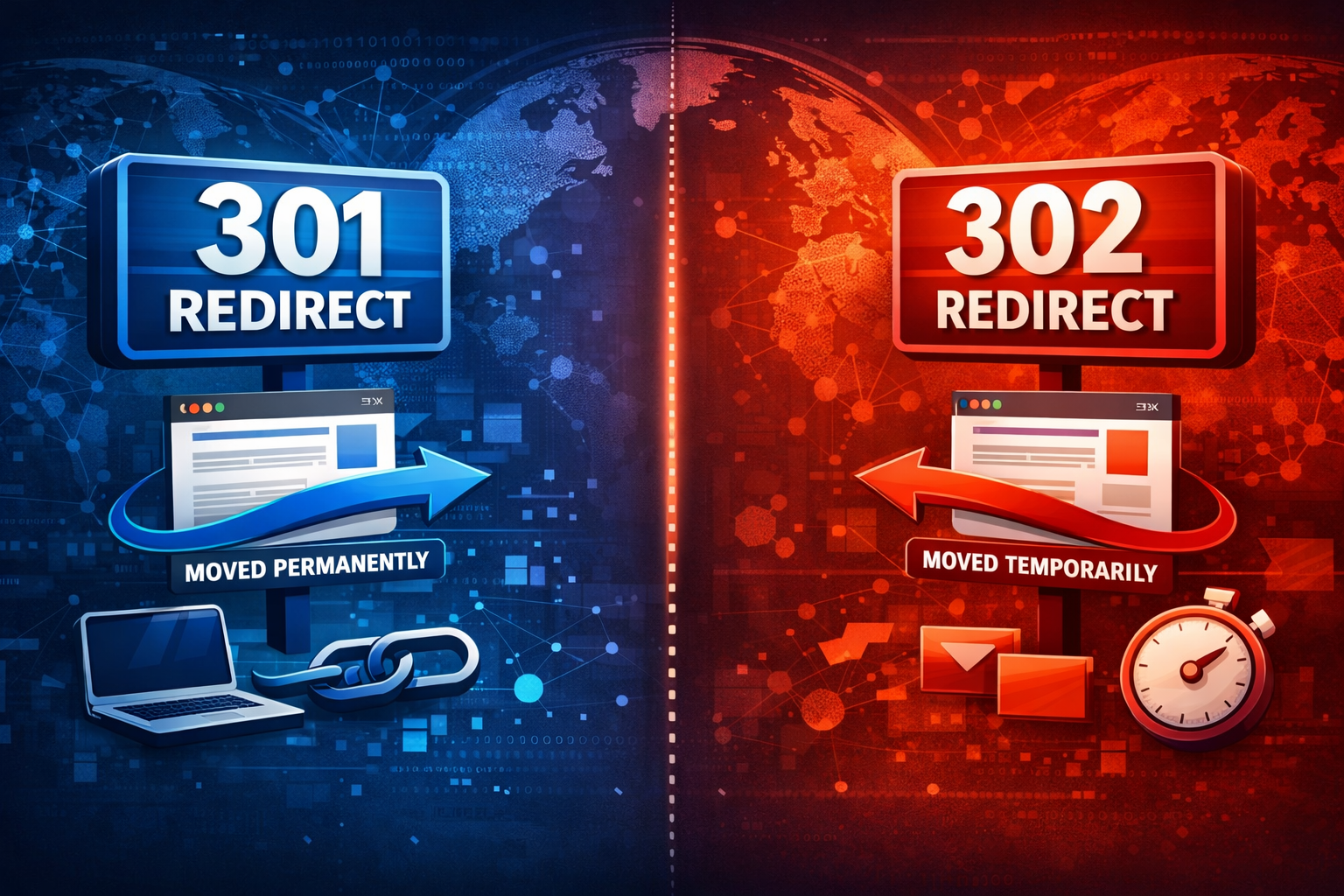 Key Differences Between 301 and 302 Redirects