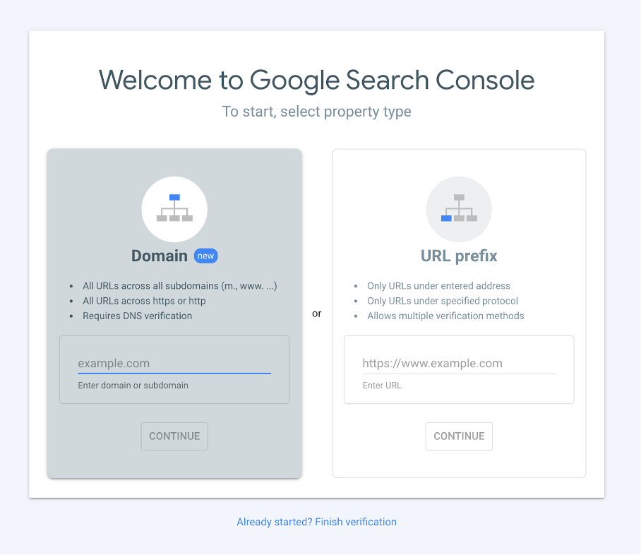 Adding a Site to Google Search Console