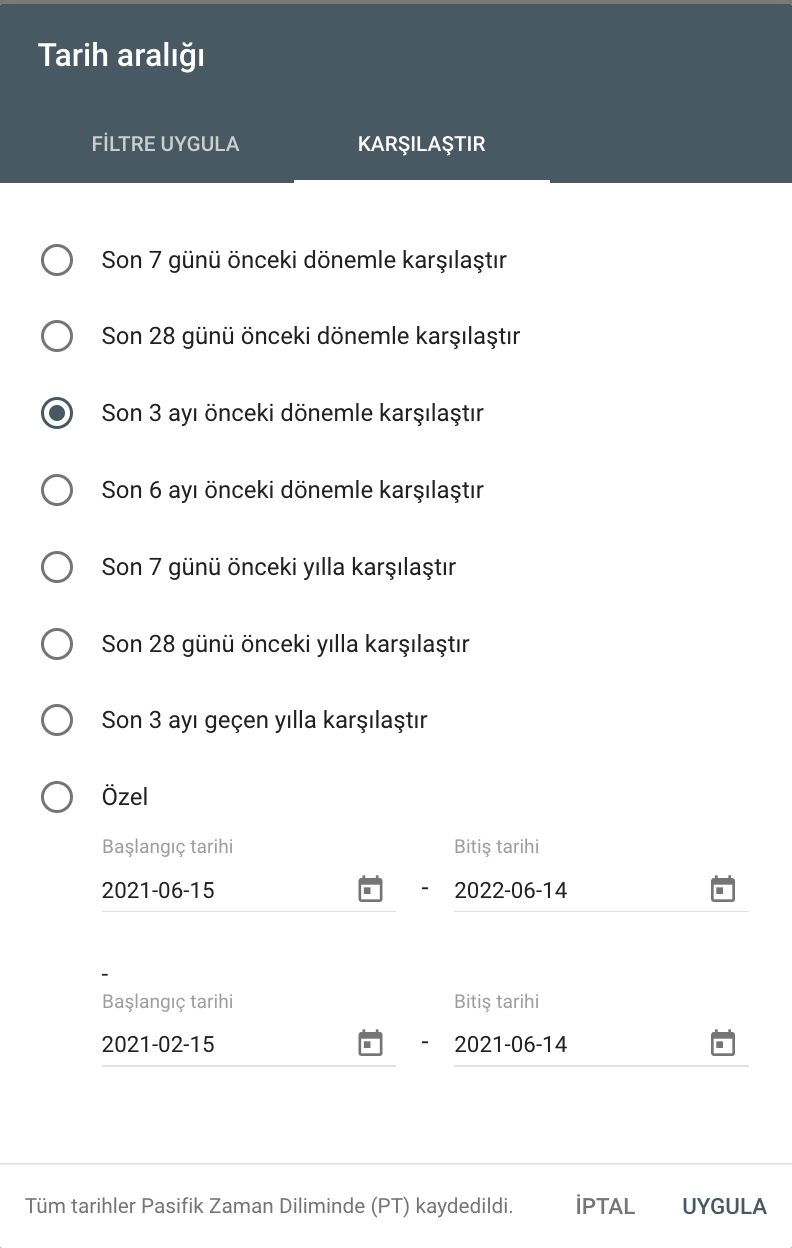Compare Two Date Ranges