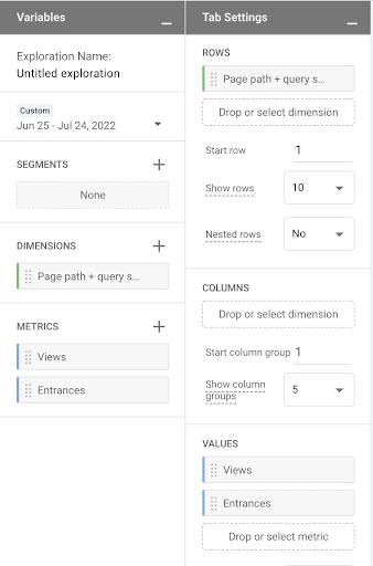 Exit, Entrance and Landing Page Reportings in GA4
