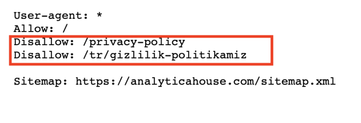 Örnek robots.txt